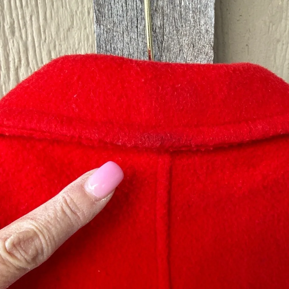 Vintage Classic Red Kids Peacoat 3 to 4 T size tag is worn out